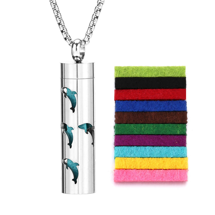 Collana diffusore di profumo con anima in feltro e inserti colorati intercambiabili - Stile n. 5 - image 8
