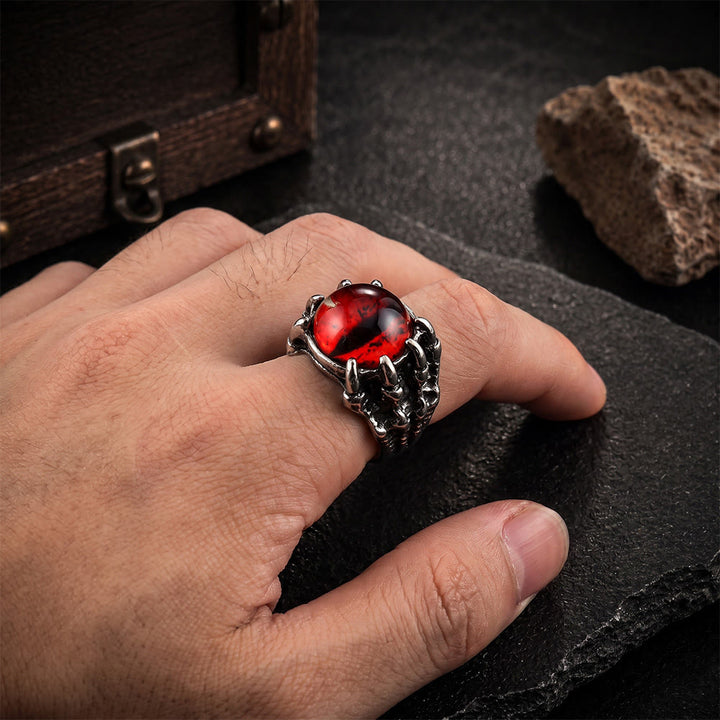 Anello con artiglio d'aquila demoniaco gotico, estetica occhio malvagio - image 4
