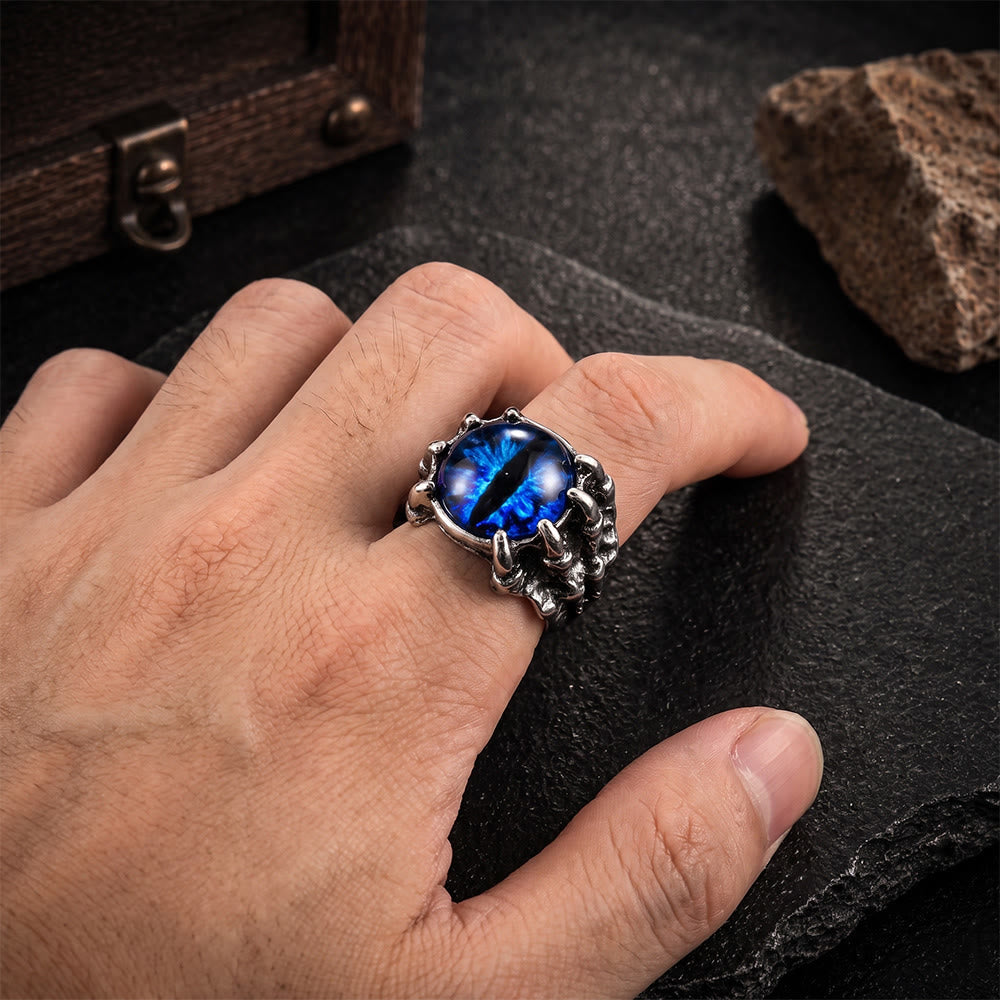 Anello con artiglio d'aquila demoniaco gotico, estetica occhio malvagio - image 2