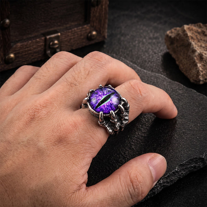 Anello con artiglio d'aquila demoniaco gotico, estetica occhio malvagio - image 6