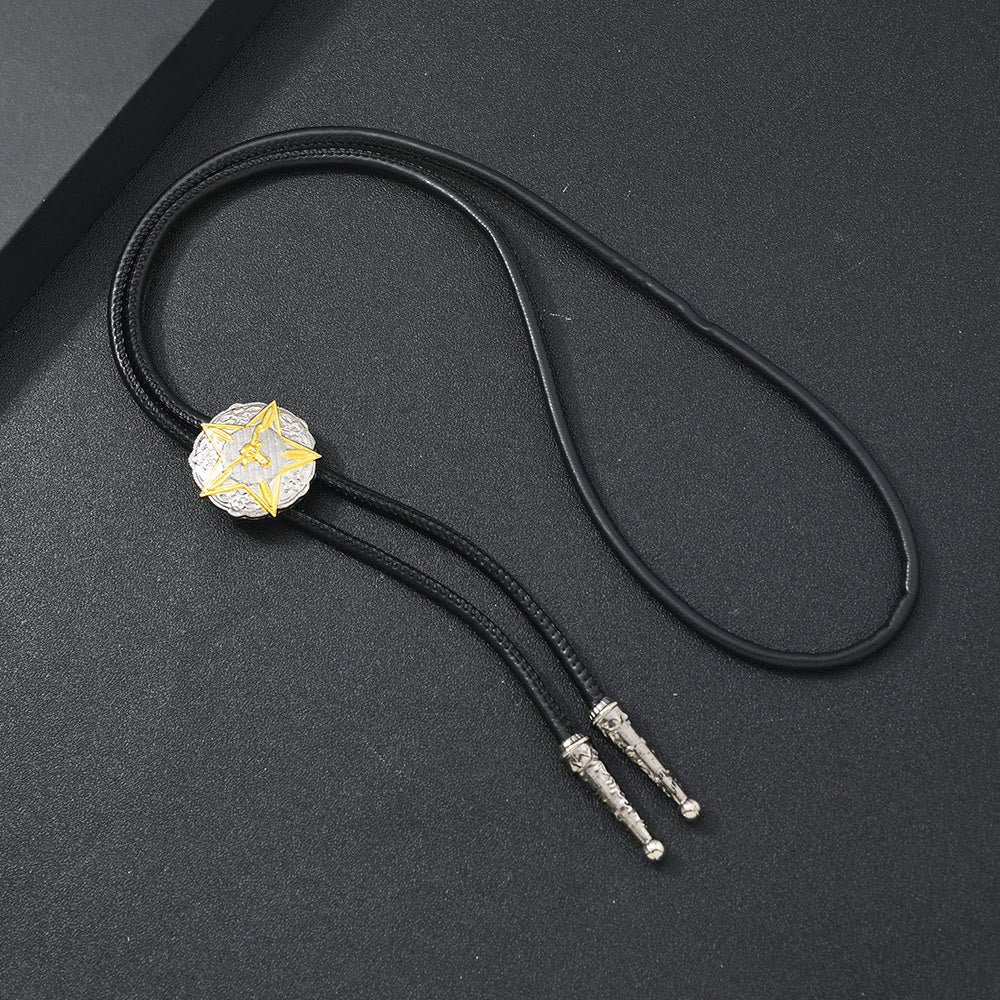 Collana Bolo Tie in filigrana d'argento antico oro - Stile n. 3 - image 6