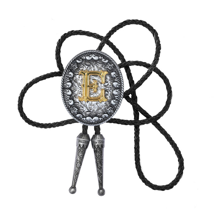 Cravatta bolo bicolore in stile classico con monogramma in rilievo. - E - image 6