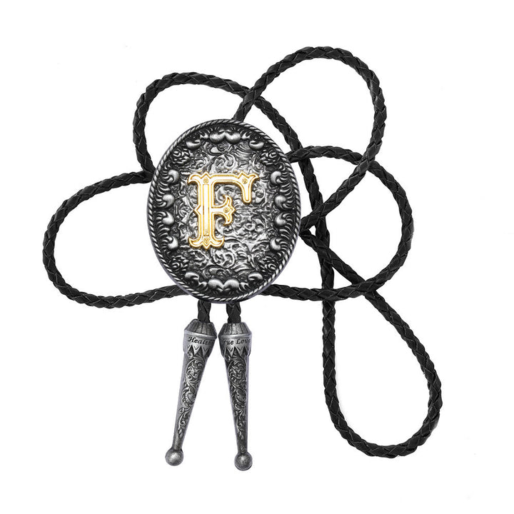 Cravatta bolo bicolore in stile classico con monogramma in rilievo. - F - image 7