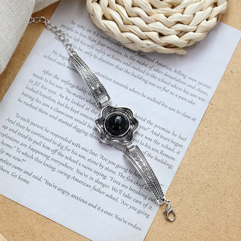 Collezione di bracciali etnici tribali vintage boho con pietre - Nero - Fiore - image 13