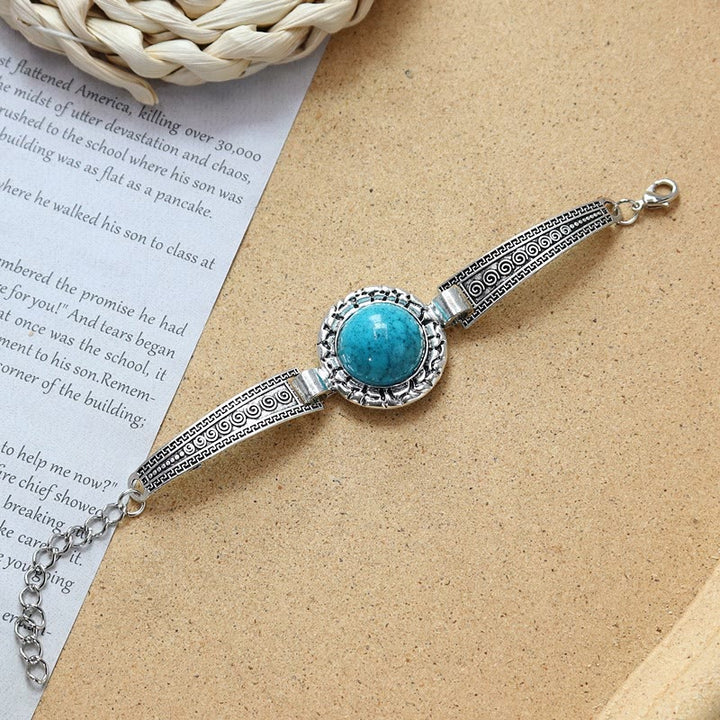 Collezione di bracciali etnici tribali vintage boho con pietre - Blu - Girare - image 15