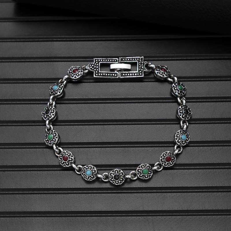 Bracciale chic boho vintage con pietra rotonda turchese - Stile n. 3 - image 8