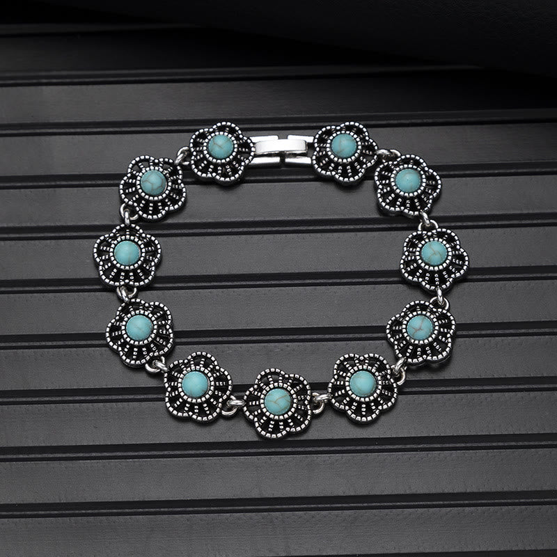 Bracciale chic boho vintage con pietra rotonda turchese - Stile n. 2 - image 15