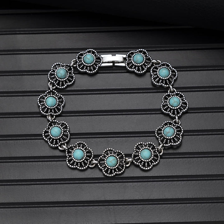 Bracciale chic boho vintage con pietra rotonda turchese - Stile n. 2 - image 15