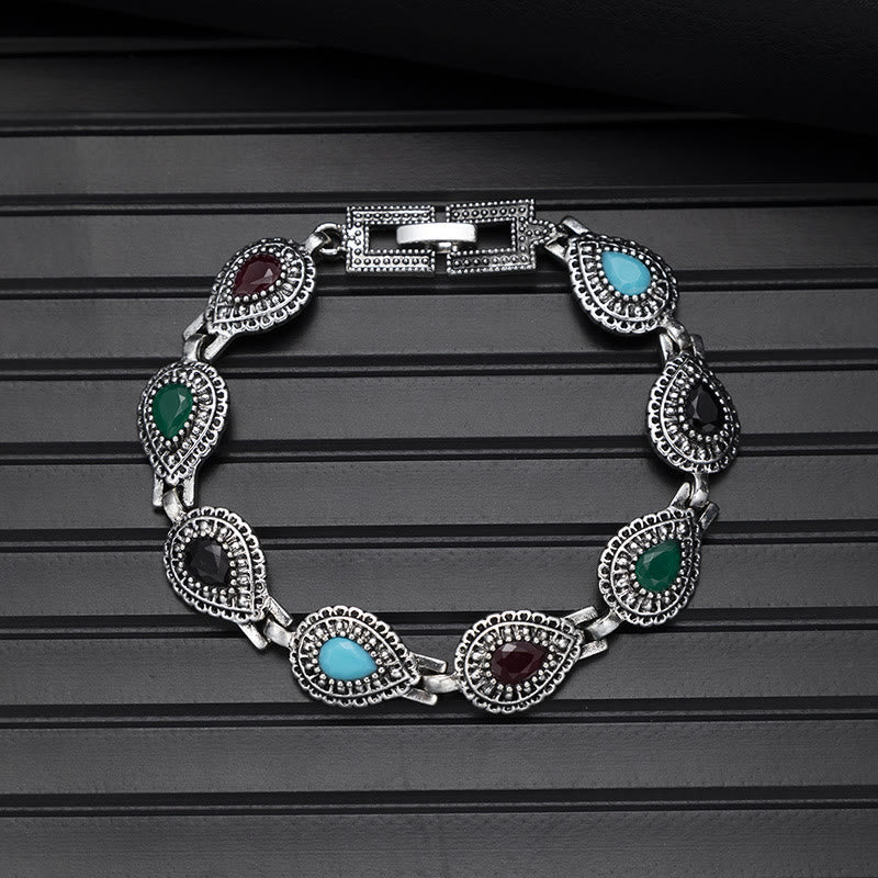 Bracciale chic boho vintage con pietra rotonda turchese - Stile n. 4 - image 10