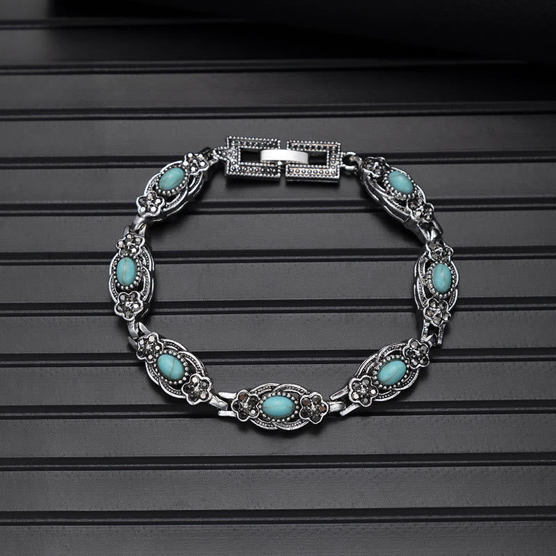 Bracciale chic boho vintage con pietra rotonda turchese - Stile n. 11 - image 14