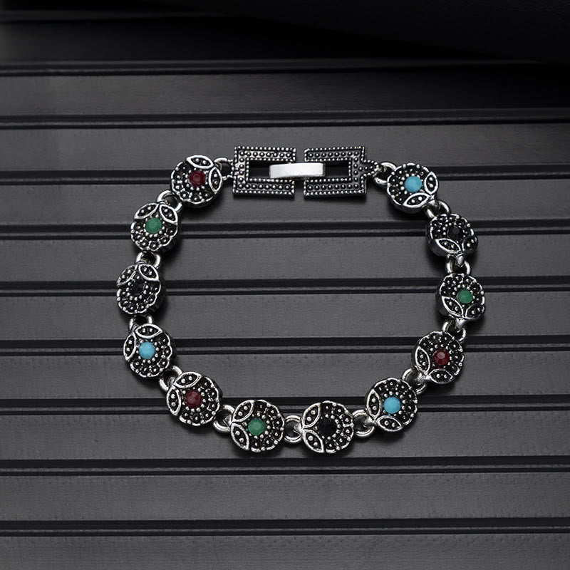 Bracciale chic boho vintage con pietra rotonda turchese - Stile n. 7 - image 9