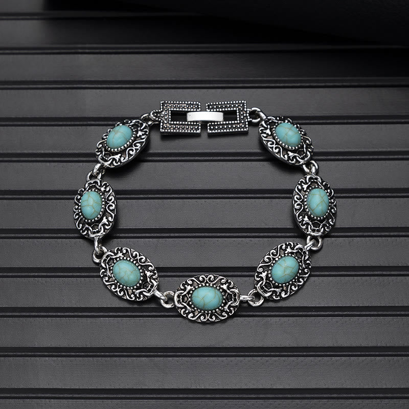 Bracciale chic boho vintage con pietra rotonda turchese - Stile n. 9 - image 11