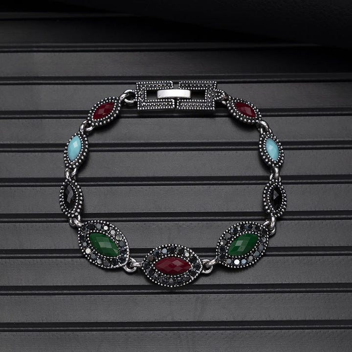 Bracciale chic boho vintage con pietra rotonda turchese - Stile n. 12 - image 7