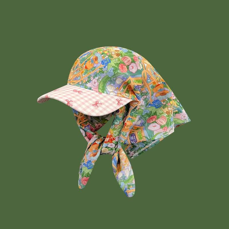 Elegante e pratico cappellino da baseball unisex con bandana da annodare - Fiore rosa - Regolabile - image 14