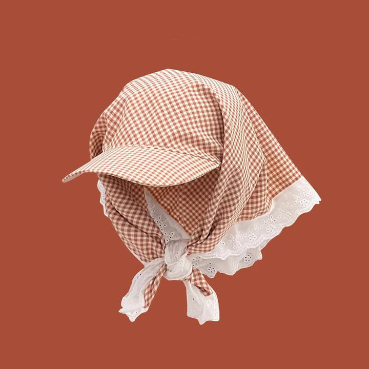 Elegante e pratico cappellino da baseball unisex con bandana da annodare - Motivo a quadri rosa - Regolabile - image 8
