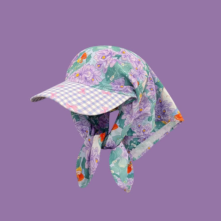 Elegante e pratico cappellino da baseball unisex con bandana da annodare - Fiore viola - Regolabile - image 13