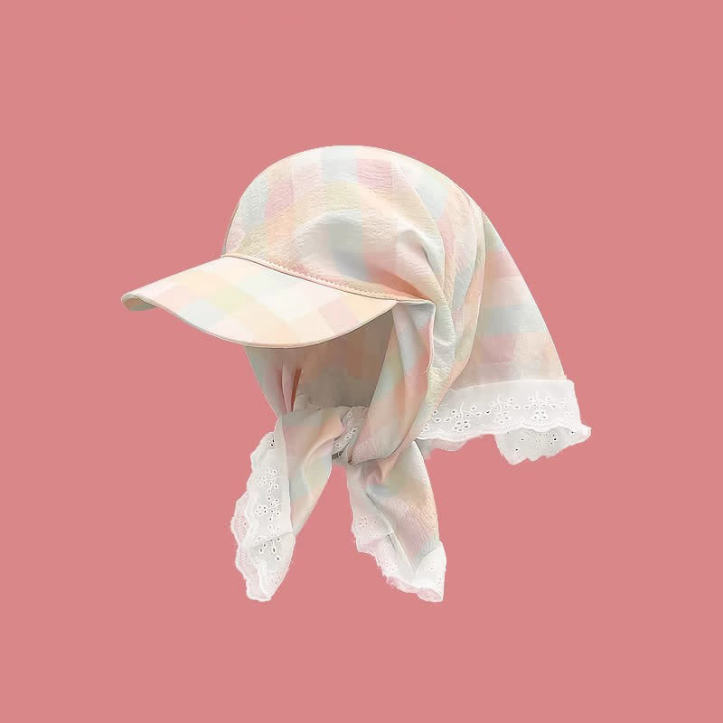 Elegante e pratico cappellino da baseball unisex con bandana da annodare - Quadri rosa - Regolabile - image 17