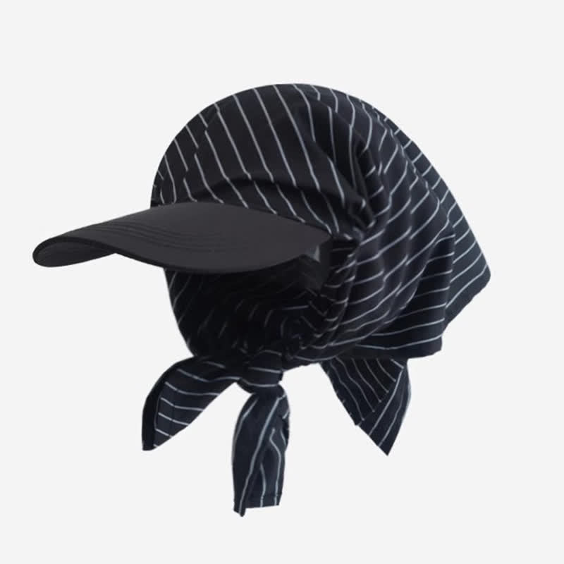 Elegante e pratico cappellino da baseball unisex con bandana da annodare - Strisce nere - Regolabile - image 3