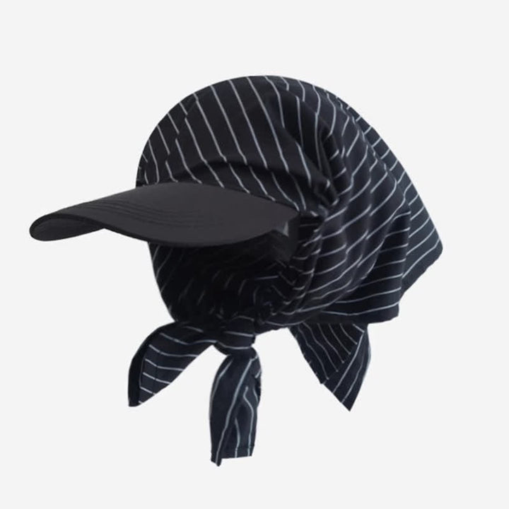 Elegante e pratico cappellino da baseball unisex con bandana da annodare - Strisce nere - Regolabile - image 3
