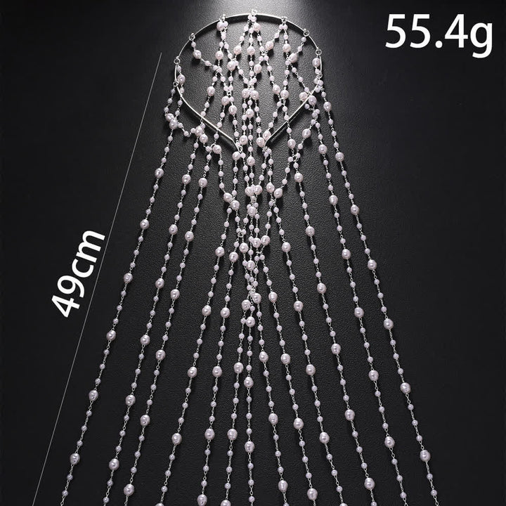 Catene per capelli da donna con velo di perle, stile dea, per matrimoni e feste. - image 4