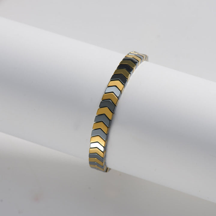 Bracciale intrecciato regolabile con perline di ematite nera Energy - Freccia gialla e grigia - image 7