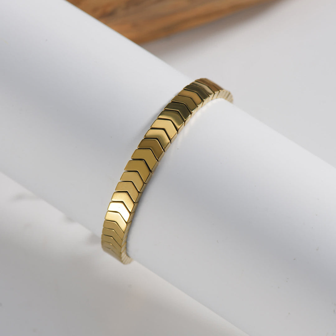 Bracciale intrecciato regolabile con perline di ematite nera Energy - Freccia d'oro - image 9