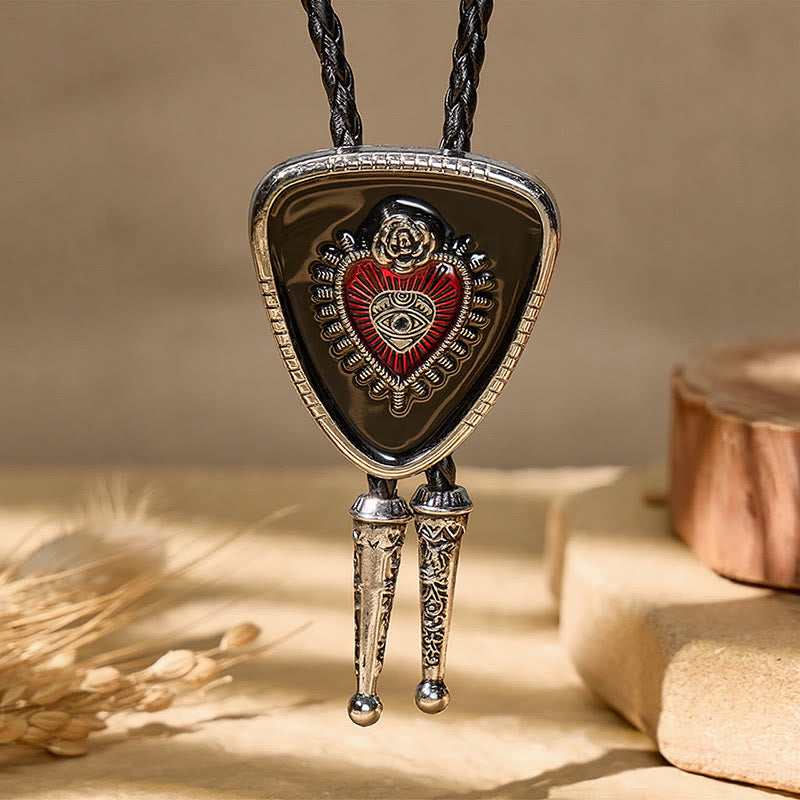 Bolo gotico western in smalto nero con Sacro Cuore - image 2