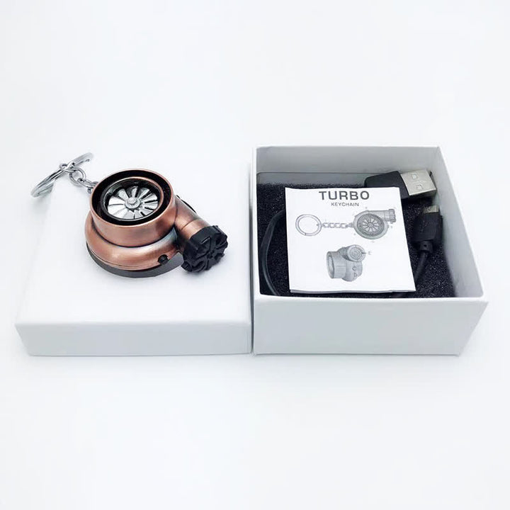 Portachiavi con accendino elettrico a turbina Creative Turbo Spinning Turbine - Bronzo Rosso - image 14
