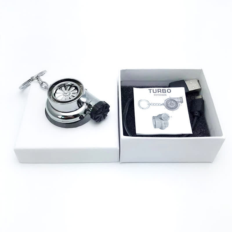 Portachiavi con accendino elettrico a turbina Creative Turbo Spinning Turbine - Argento - image 9