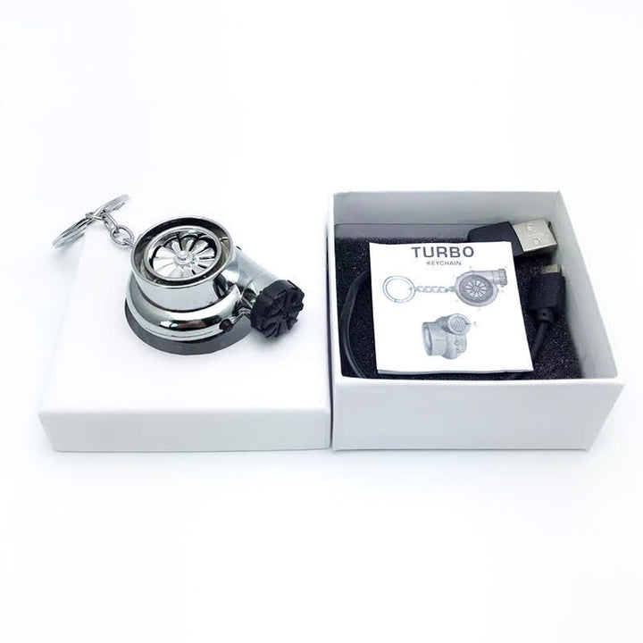Portachiavi con accendino elettrico a turbina Creative Turbo Spinning Turbine - Argento - image 9