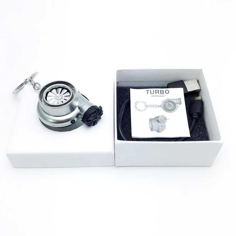 Portachiavi con accendino elettrico a turbina Creative Turbo Spinning Turbine - Argento opaco - image 10