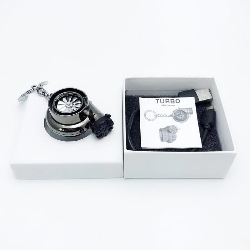 Portachiavi con accendino elettrico a turbina Creative Turbo Spinning Turbine - Nero - image 8