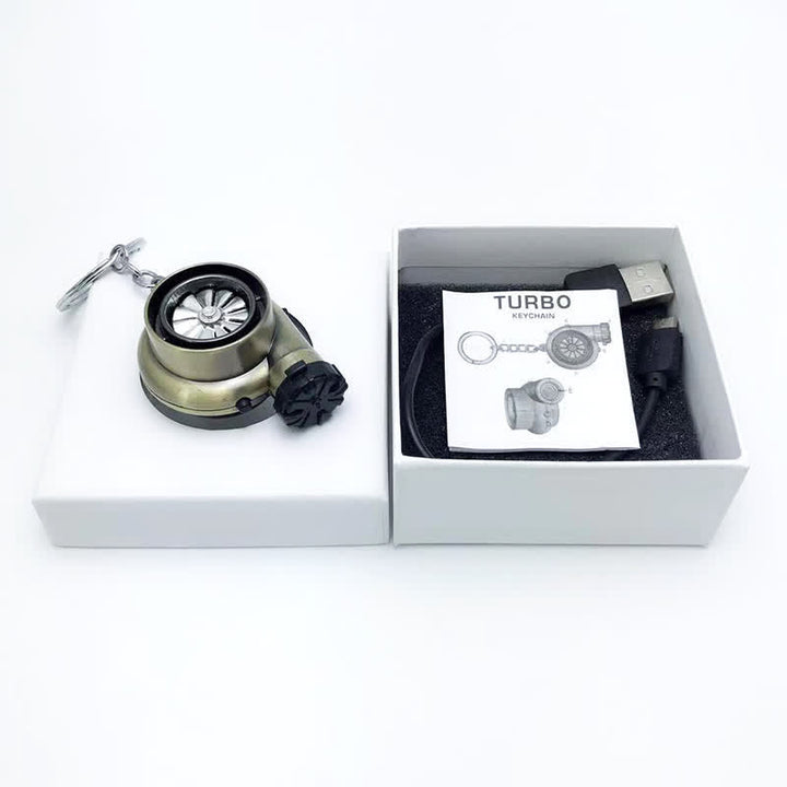 Portachiavi con accendino elettrico a turbina Creative Turbo Spinning Turbine - Bronzo - image 13