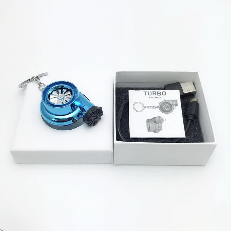 Portachiavi con accendino elettrico a turbina Creative Turbo Spinning Turbine - Blu - image 11