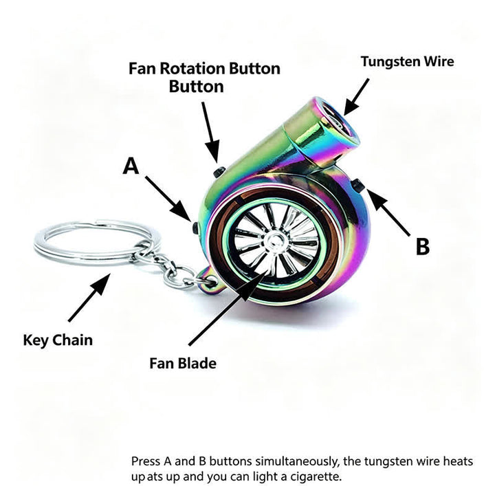 Portachiavi con accendino elettrico a turbina Creative Turbo Spinning Turbine - image 6