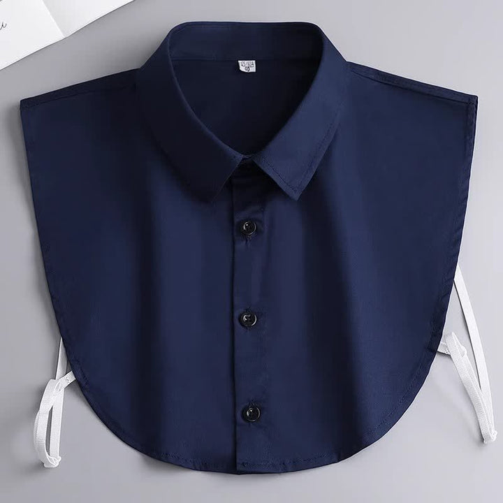 Colletto finto in cotone removibile, classico unisex, tinta unita. - Marina - 3XL - image 13