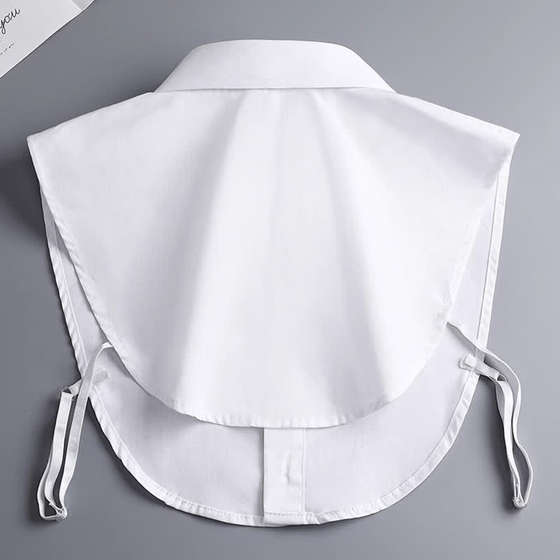 Colletto finto in cotone removibile, classico unisex, tinta unita. - image 3