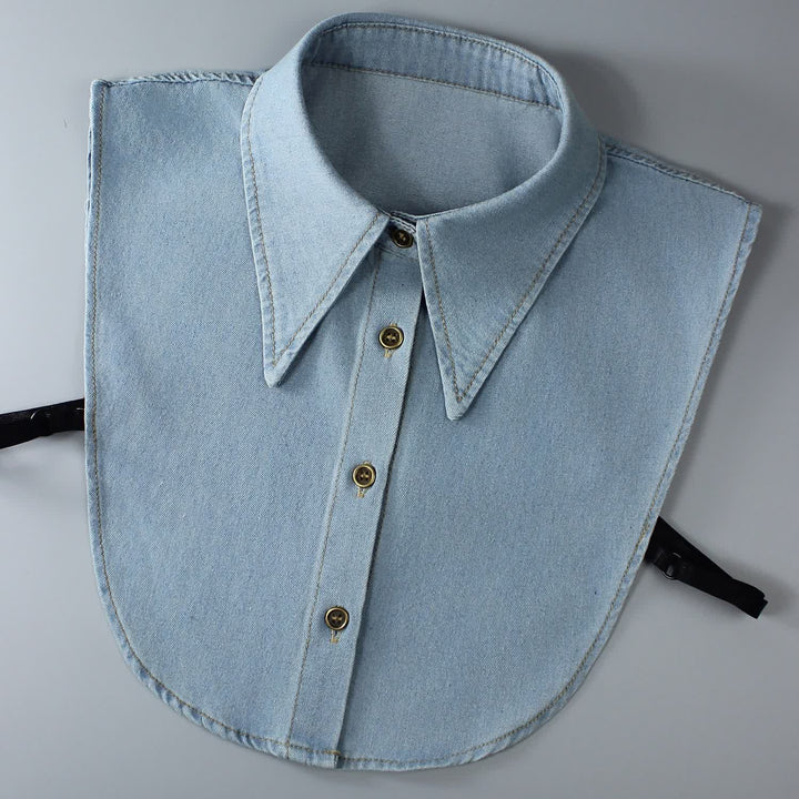 Classico colletto finto a punta staccabile in denim - Azzurro chiaro - Taglia unica - image 1