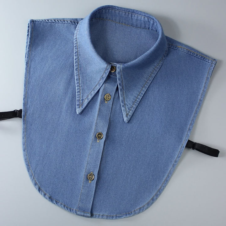 Classico colletto finto a punta staccabile in denim - Blu reale - Taglia unica - image 3