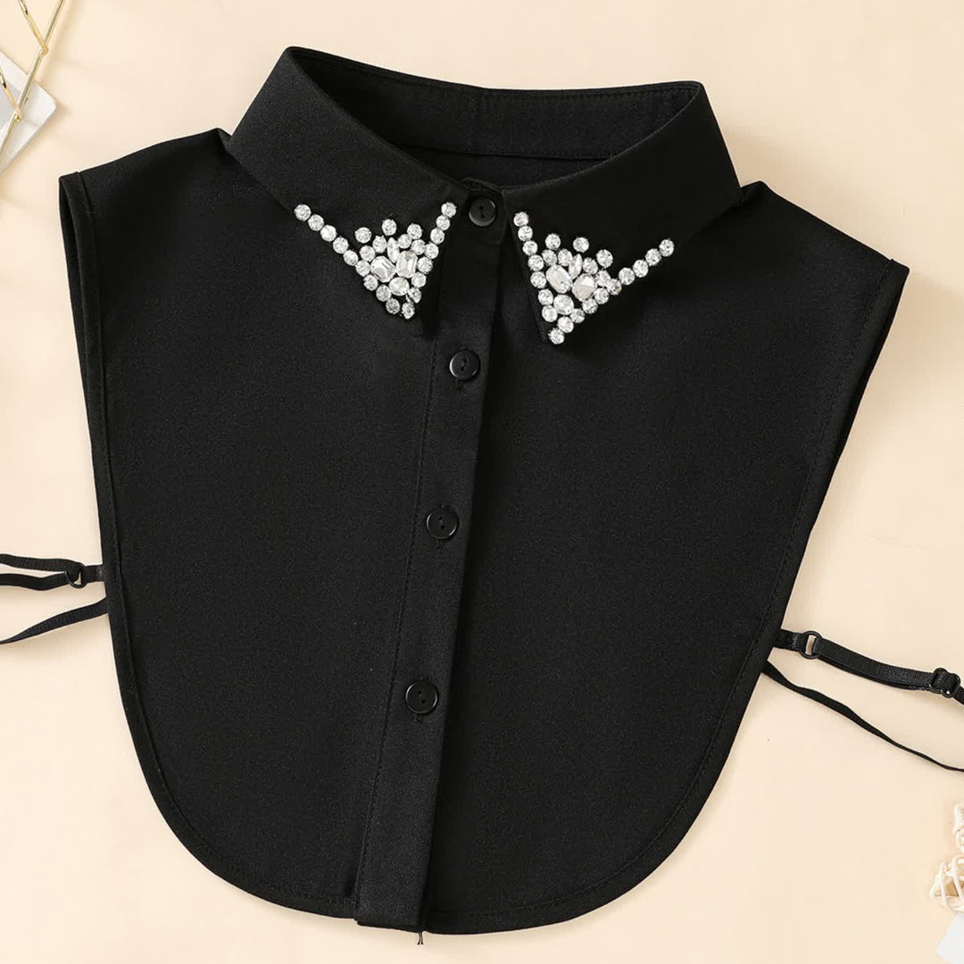Elegante colletto finto staccabile da donna con strass. - image 4