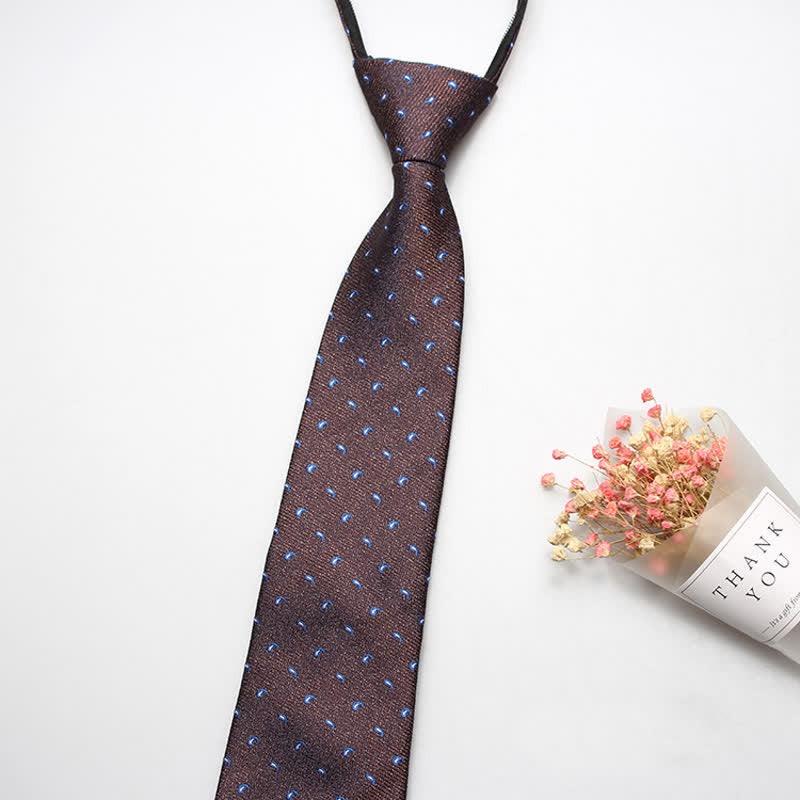 Cravatta con cerniera micro paisley alla moda da uomo - Caffè - image 5