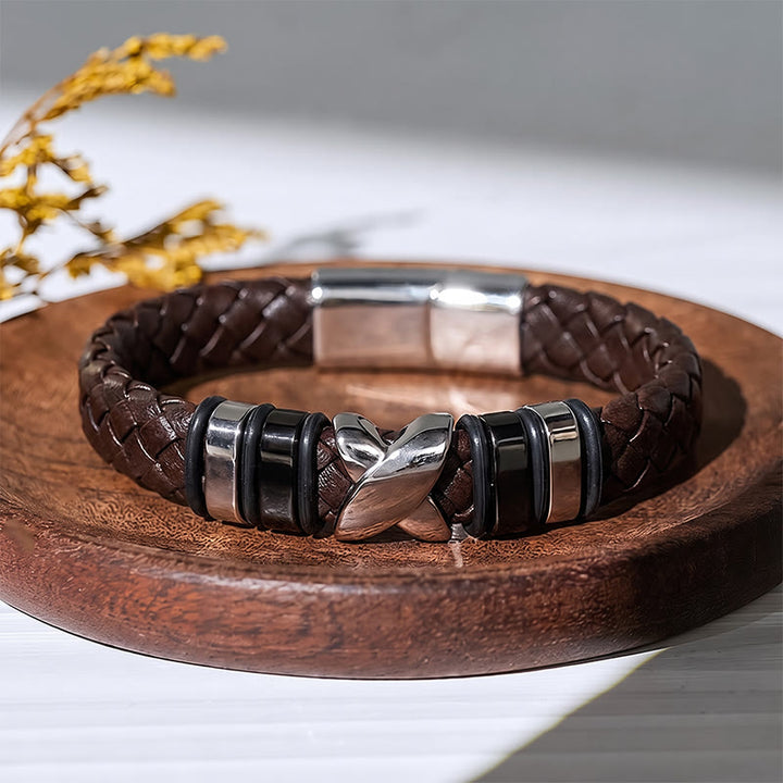 Bracciale vintage in pelle con perline in lega, stile multi-stile. - image 12