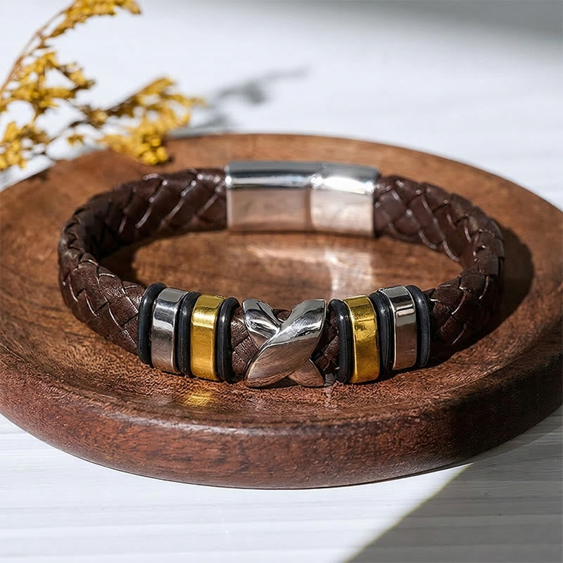 Bracciale vintage in pelle con perline in lega, stile multi-stile. - Stile1# - Marrone / Nero - 7,87-8,86 pollici / 200-225 mm - image 10