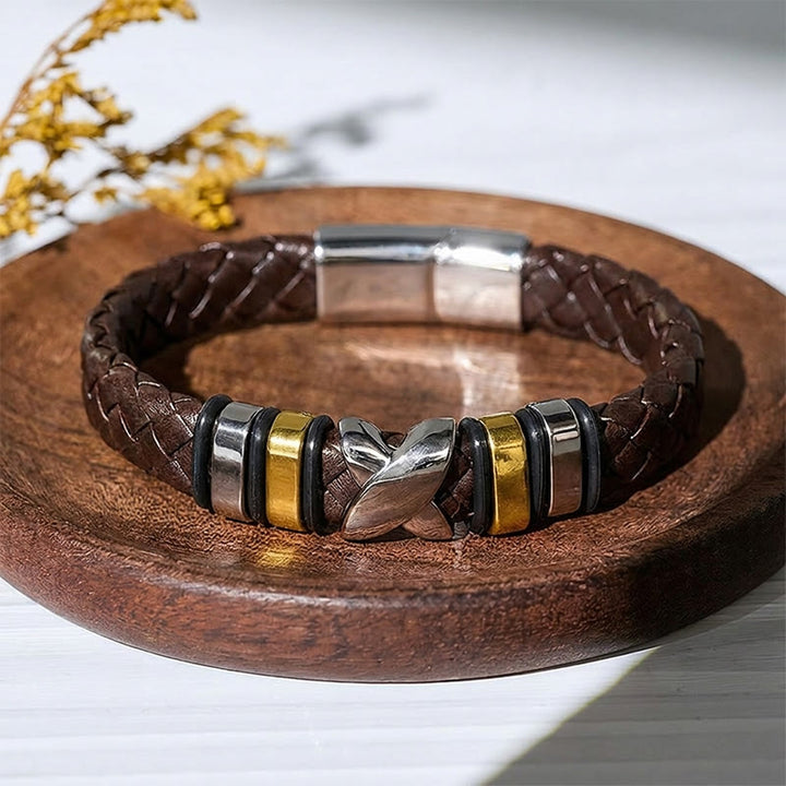 Bracciale vintage in pelle con perline in lega, stile multi-stile. - Stile1# - Marrone / Nero - 7,87-8,86 pollici / 200-225 mm - image 10
