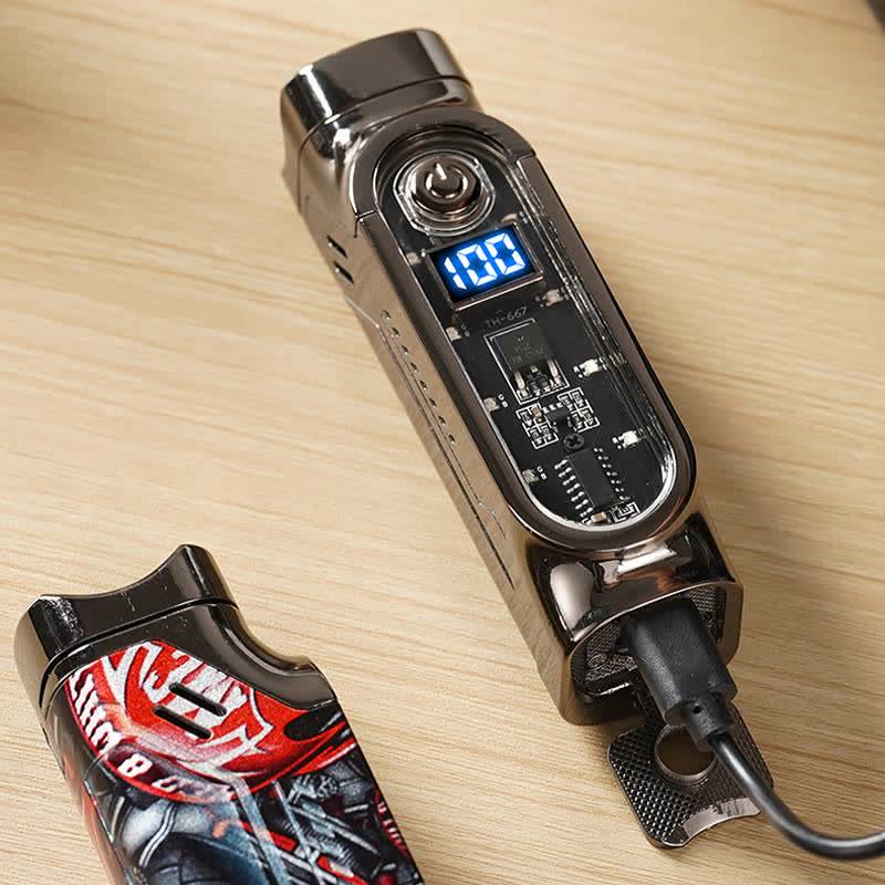 Accendino per sigari a triplo getto con indicatore digitale di potenza e perforatore per sigari. - image 10