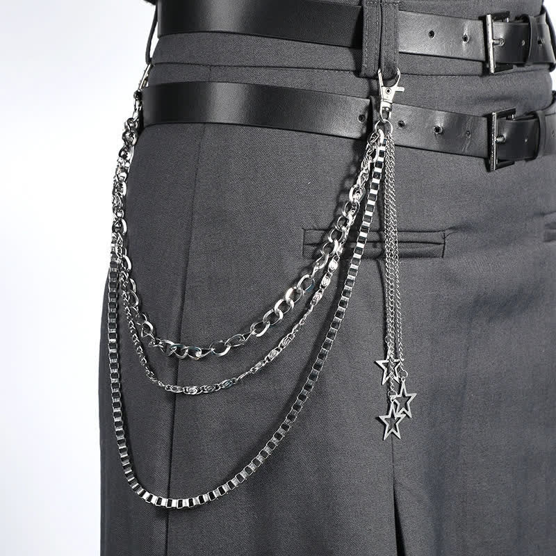 Catena per pantaloni streetwear multistrato con stelle e luna - Stile n. 3 - image 6