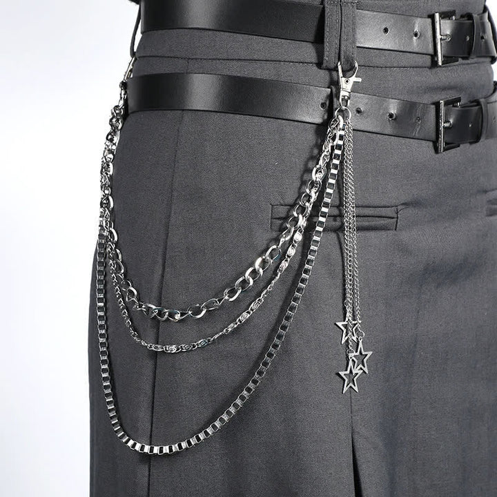 Catena per pantaloni streetwear multistrato con stelle e luna - Stile n. 3 - image 6