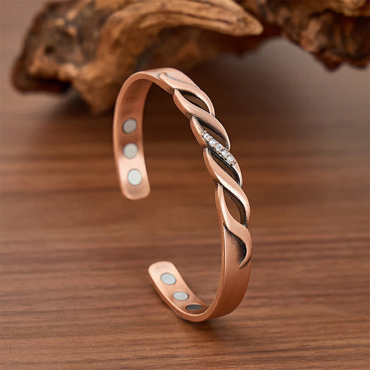 Bracciale magnetico con apertura a torsione infinito scintillante - Bronzo Rosso - image 0