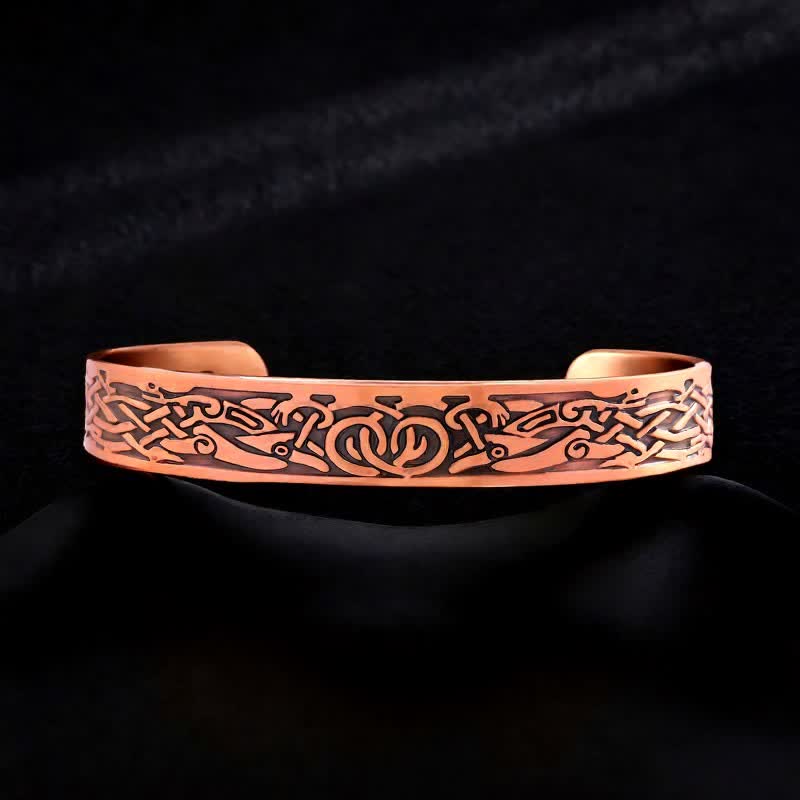 Bracciale rigido regolabile con magneti in rame e nodi celtici e albero della vita - Stile n. 19 - image 21