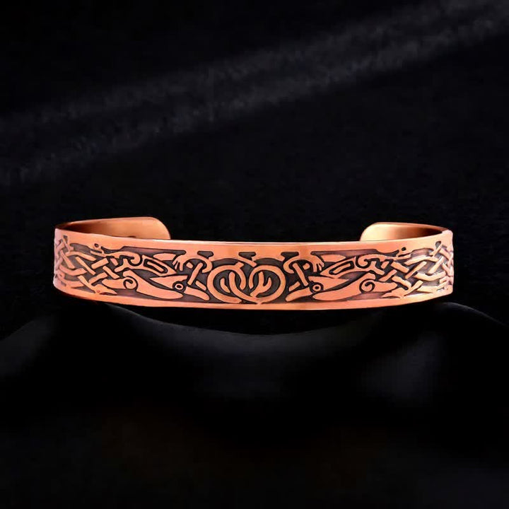 Bracciale rigido regolabile con magneti in rame e nodi celtici e albero della vita - Stile n. 19 - image 21